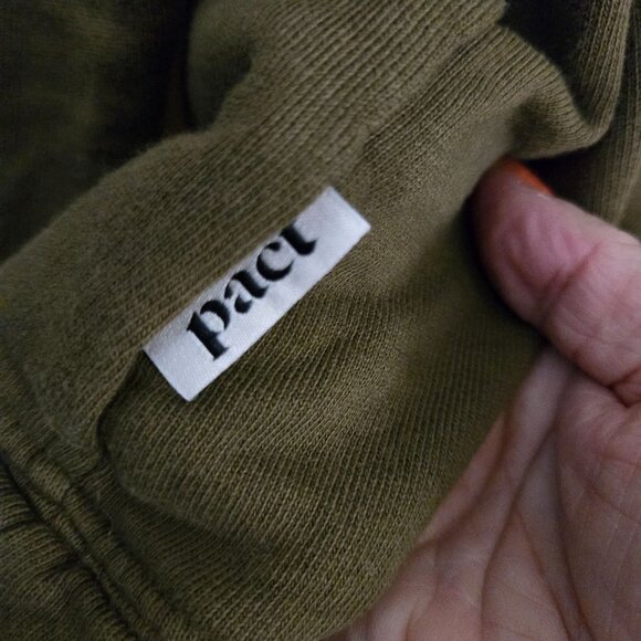 Pact Army Green Pullover Sustainable Organic Cotton Hoodie Size L - Picture 4 of 6